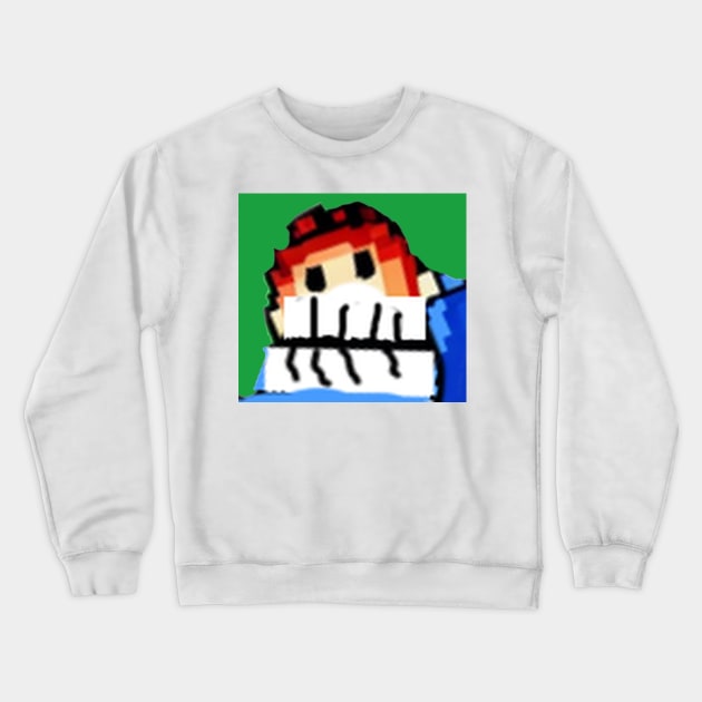 Badass game character goes berserking thru an office for a couple of days. Crewneck Sweatshirt by moxazza